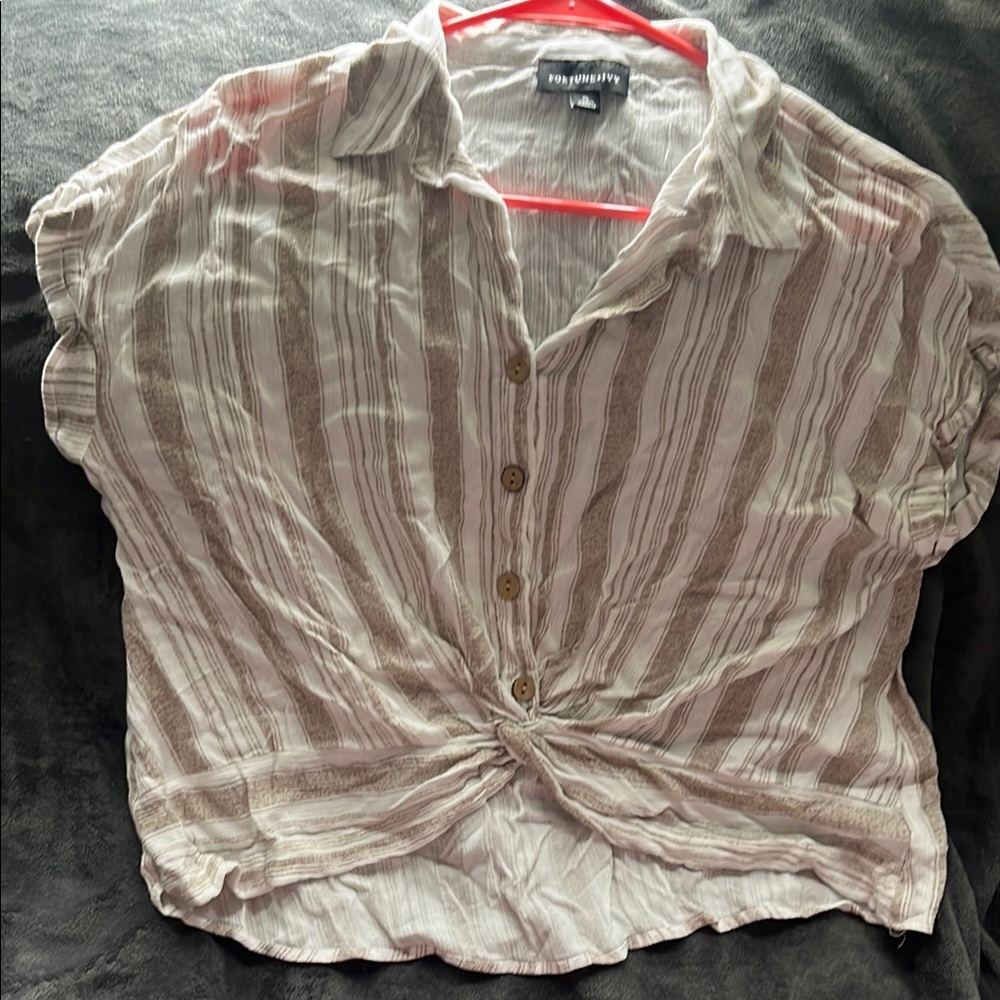 Women's Striped Tan Top